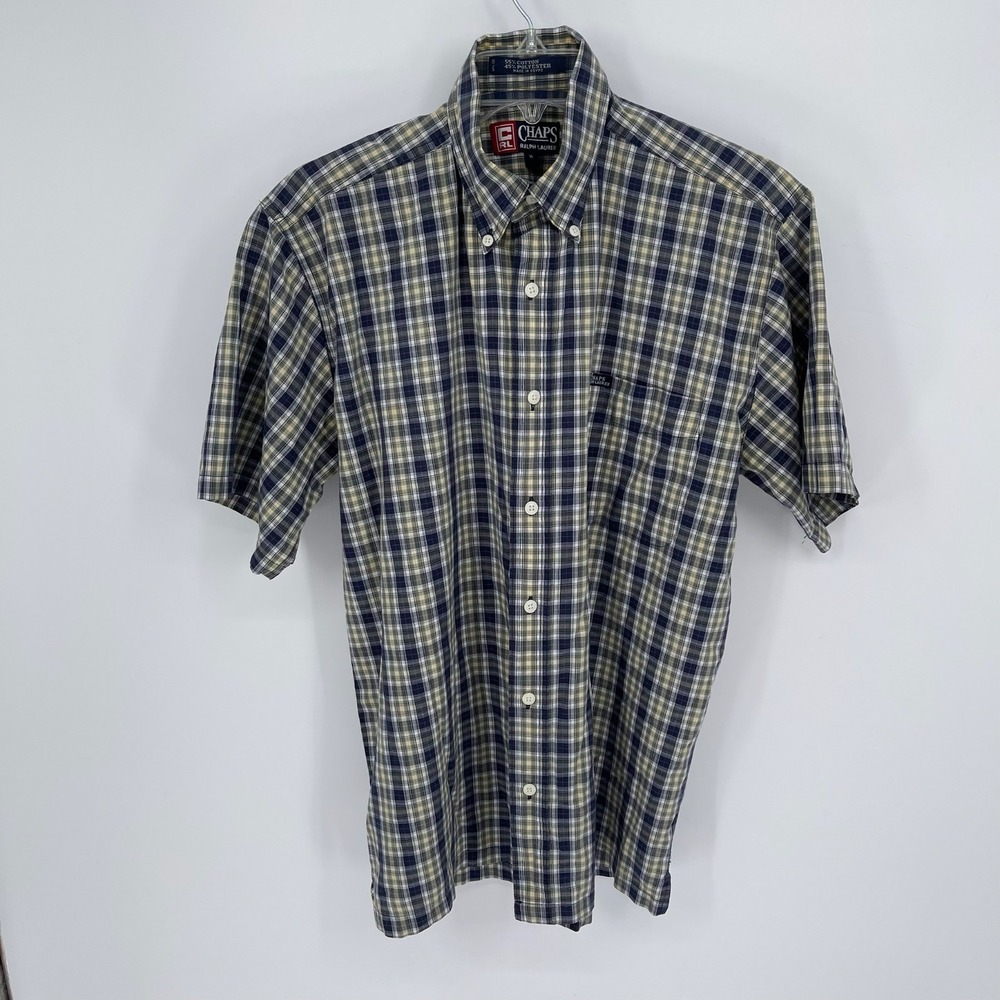 Chaps Ralph Lauren Vintage Men's Multicolor Plaid Pocket Button Up Shirt Size M